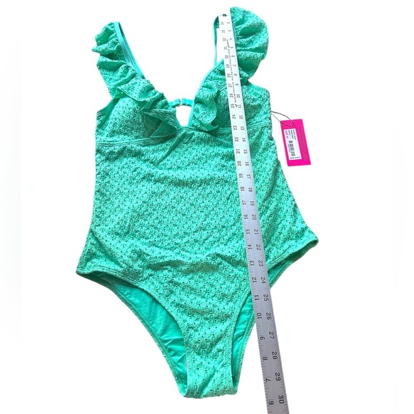 Betsey Johnson Green Swim Coverup with Ruffles - Picture 8 of 16